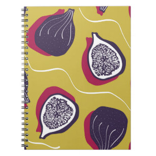 Stylised Figs Vintage Vegetable Print Notebook