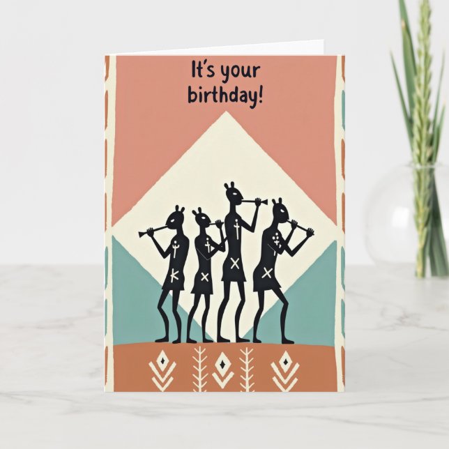 Stylised Figures Birthday Card (Front)