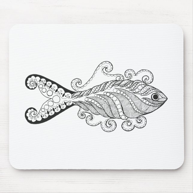 Stylised Fish Mouse Pad (Front)