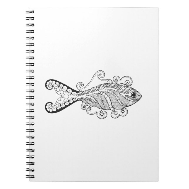 Stylised Fish Spiral Notebook (Front)