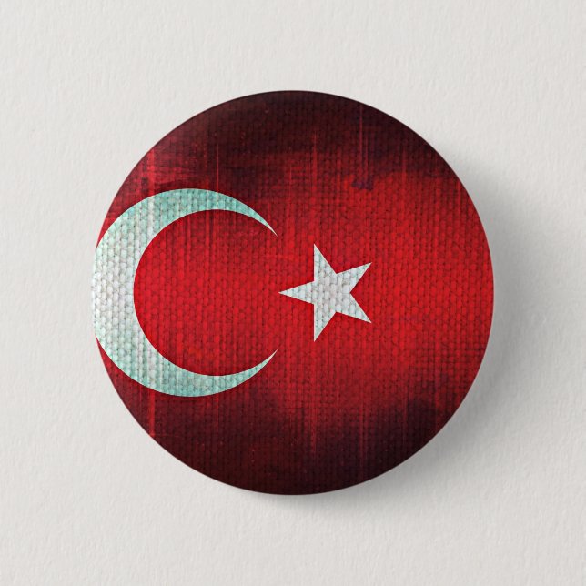 Stylised Flag of Turkey 6 Cm Round Badge (Front)
