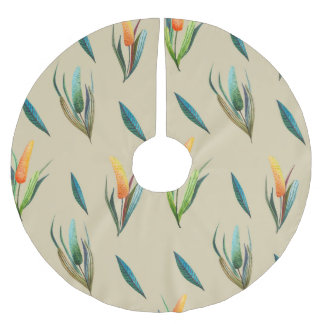 Stylised Floral Elegance: Endless Beauty. Brushed Polyester Tree Skirt