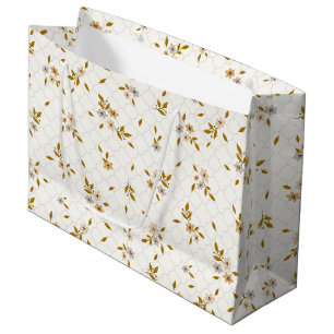 Stylised Floral Print Large Gift Bag
