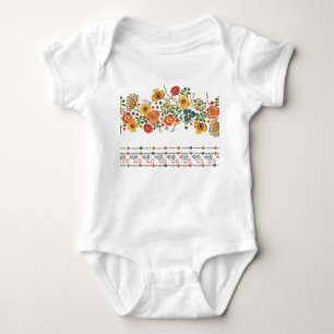 Stylised Floral: Watercolor Seamless Design. Baby Bodysuit