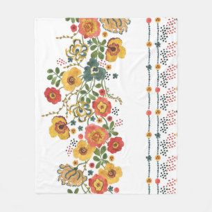 Stylised Floral: Watercolor Seamless Design. Fleece Blanket