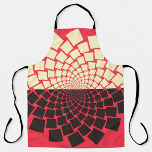 Stylised Flower: Black Red Ivory Apron