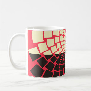 Stylised Flower: Black Red Ivory Coffee Mug