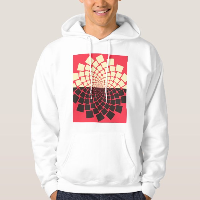 Stylised Flower: Black Red Ivory Hoodie (Front)