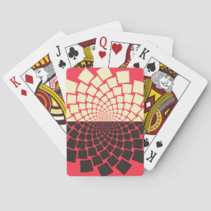 Stylised Flower: Black Red Ivory Playing Cards