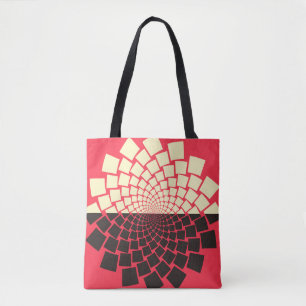 Stylised Flower: Black Red Ivory Tote Bag