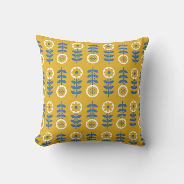 Stylised flower seamless pattern. Scandinavian sty Cushion (Front)