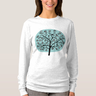 Stylised Flower Tree - Light Blue Green T-Shirt
