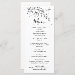 Stylised flowering branch and drops of ink menu