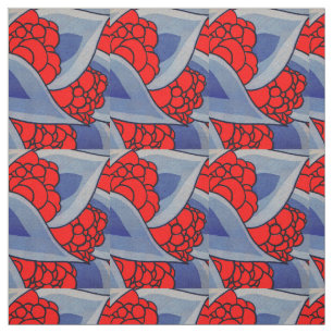 stylised flowers and leaves print fabric