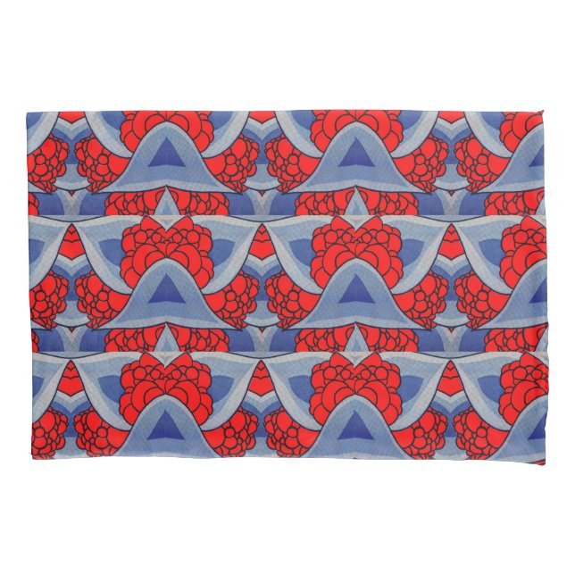 stylised flowers and leaves print pillowcase (Front)
