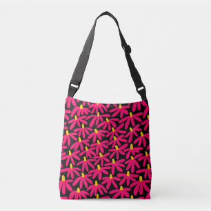 Stylised Flowers - Crimson, Amber and Black Crossbody Bag