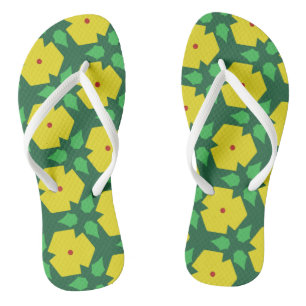 Stylised Flowers Flip Flops