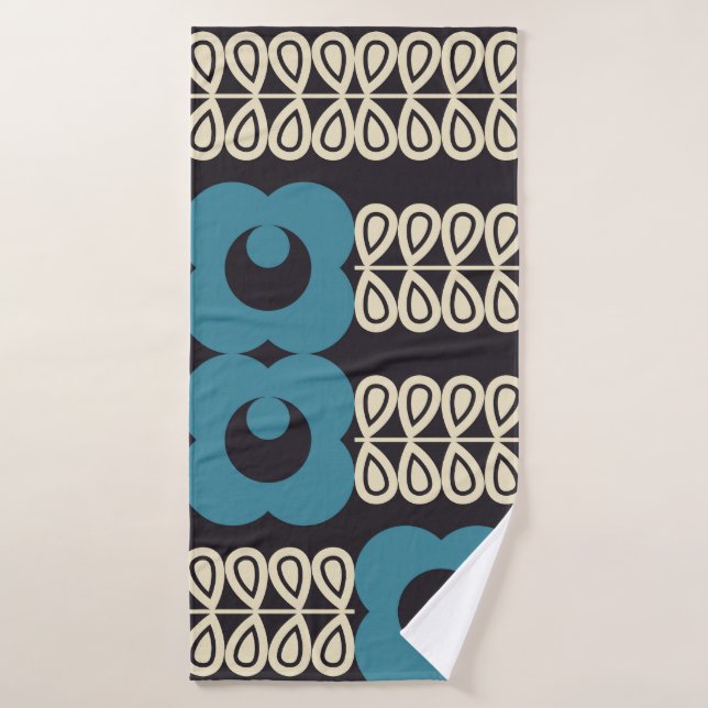 Stylised Flowers: Modern Vintage Geometric. Bath Towel (Bath Towel)
