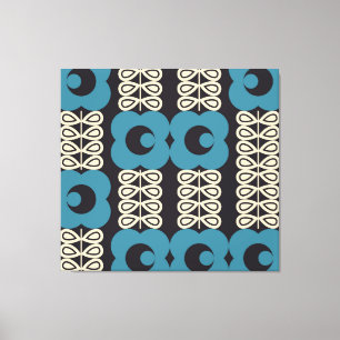 Stylised Flowers: Modern Vintage Geometric. Canvas Print
