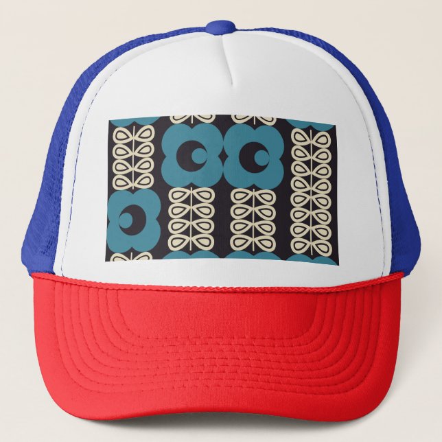 Stylised Flowers: Modern Vintage Geometric. Trucker Hat (Front)