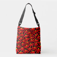 Stylised Flowers - Red, Amber and Black