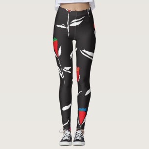 Stylised Flowers: Vintage Pattern Elegance Leggings