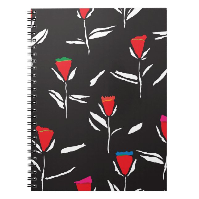 Stylised Flowers: Vintage Pattern Elegance Notebook (Front)