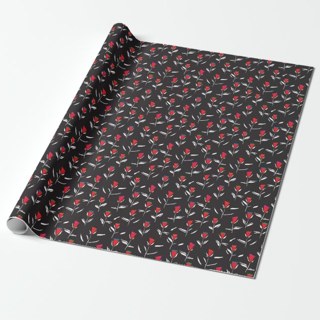 Stylised Flowers: Vintage Pattern Elegance Wrapping Paper (Unrolled)