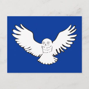 Stylised Flying Snowy Owl Postcard