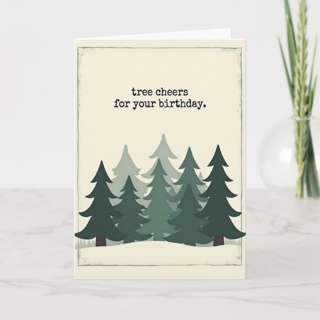 Stylised Forest Birthday Card (Front)