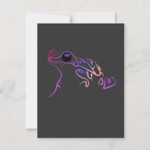 Stylised frog doodle postcard