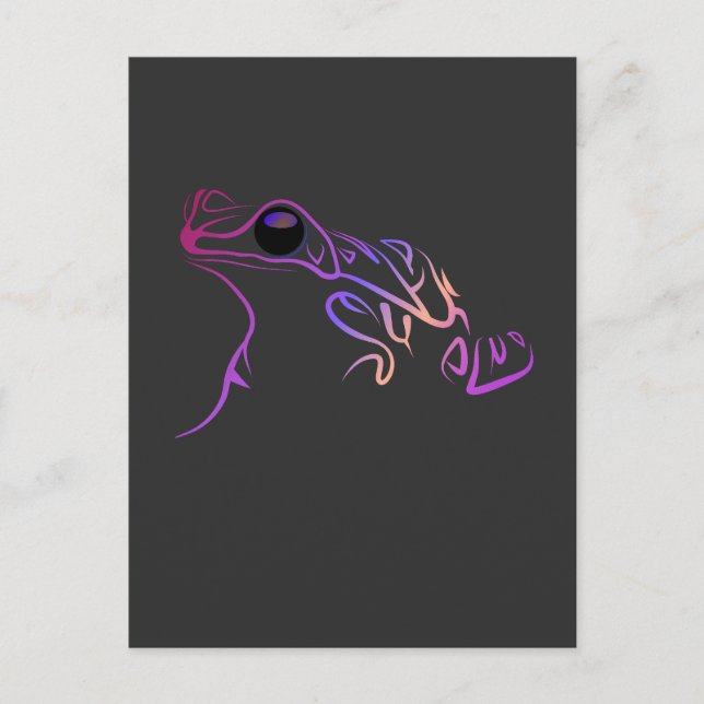 Stylised frog doodle postcard (Front)