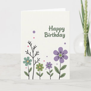 Stylised Garden Birthday Card