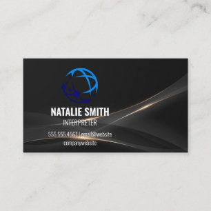 Stylised Globe Corporate Logo Tech Business Card
