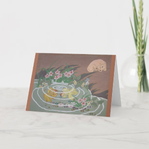 Stylised Goldfish, Dog and Frog Card