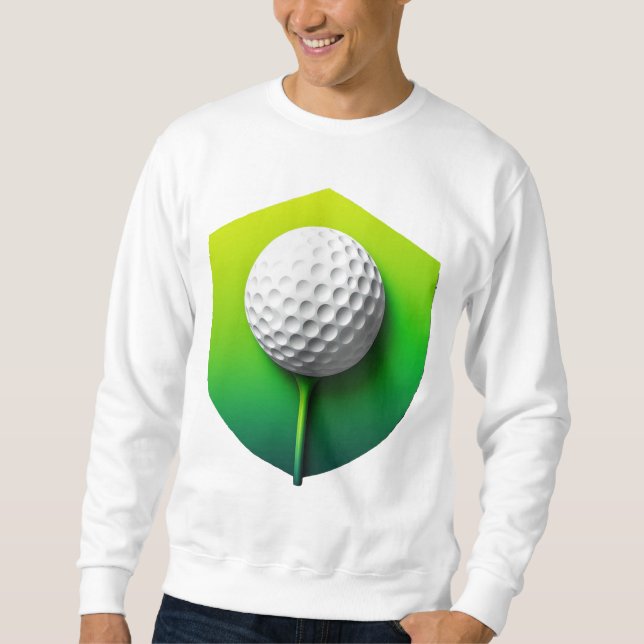 Stylised Golf Ball Icon with Green Background Sweatshirt (Front)