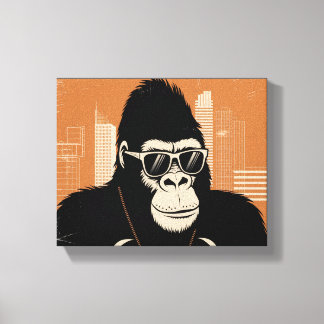 Stylised gorilla canvas print