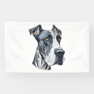 Stylised Great Dane Head  Banner