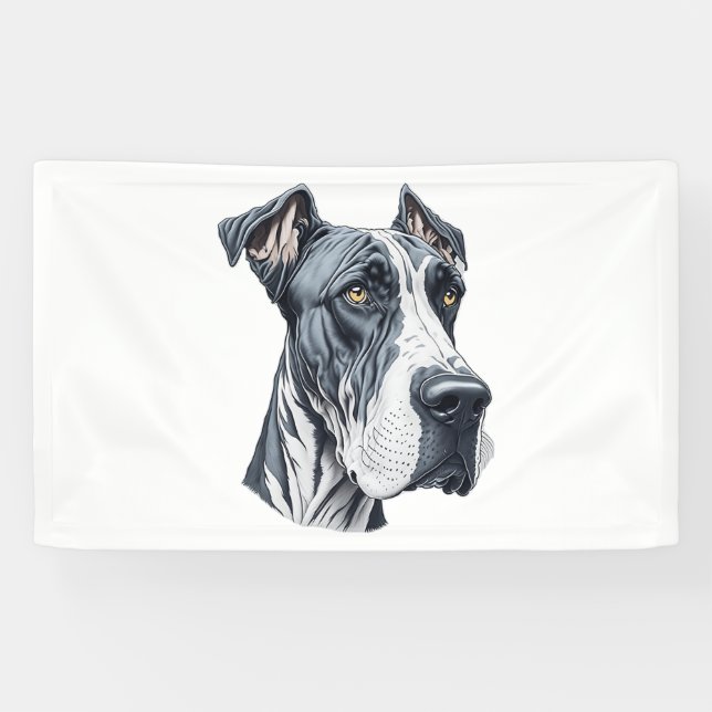 Stylised Great Dane Head  Banner (Horizontal)