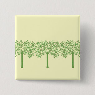 Stylised Green Tree 15 Cm Square Badge