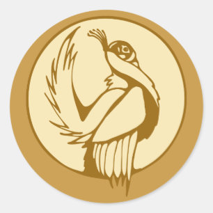 Stylised Grouse Classic Round Sticker