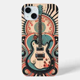 Stylised Guitar art deco Apple iPhone 15 Case
