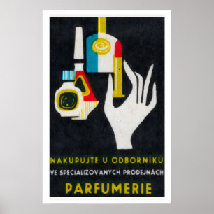 Stylised Hand Holding A Perfume Bottle Poster