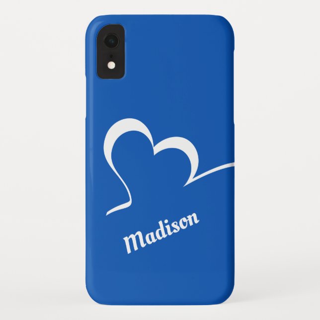 Stylised Heart custom name & colour phone cases (Back)
