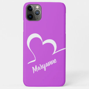 Stylised Heart custom name & colour phone cases