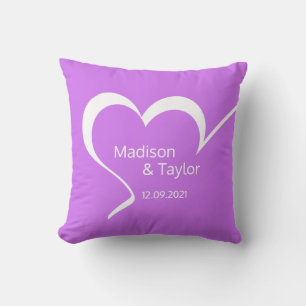 Stylised Heart custom name & colour throw pillows