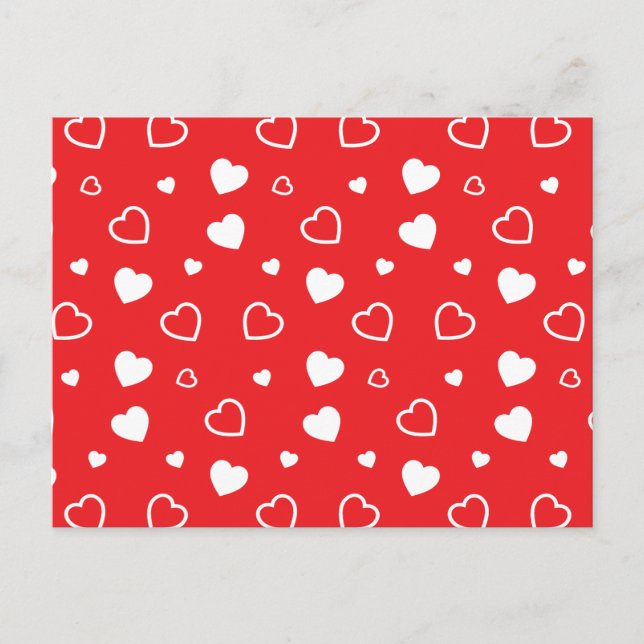 Stylised hearts pattern 4 holiday postcard (Front)
