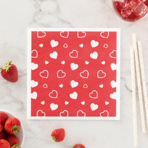 Stylised hearts pattern 4 napkin