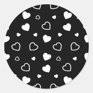 Stylised hearts pattern 5 classic round sticker