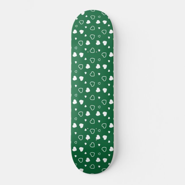 Stylised hearts pattern 6 skateboard (Front)